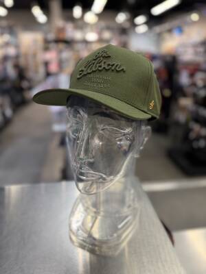 Gibson Script Logo Structured Snapback - Olive- GHT-SSNBKSCRPOL